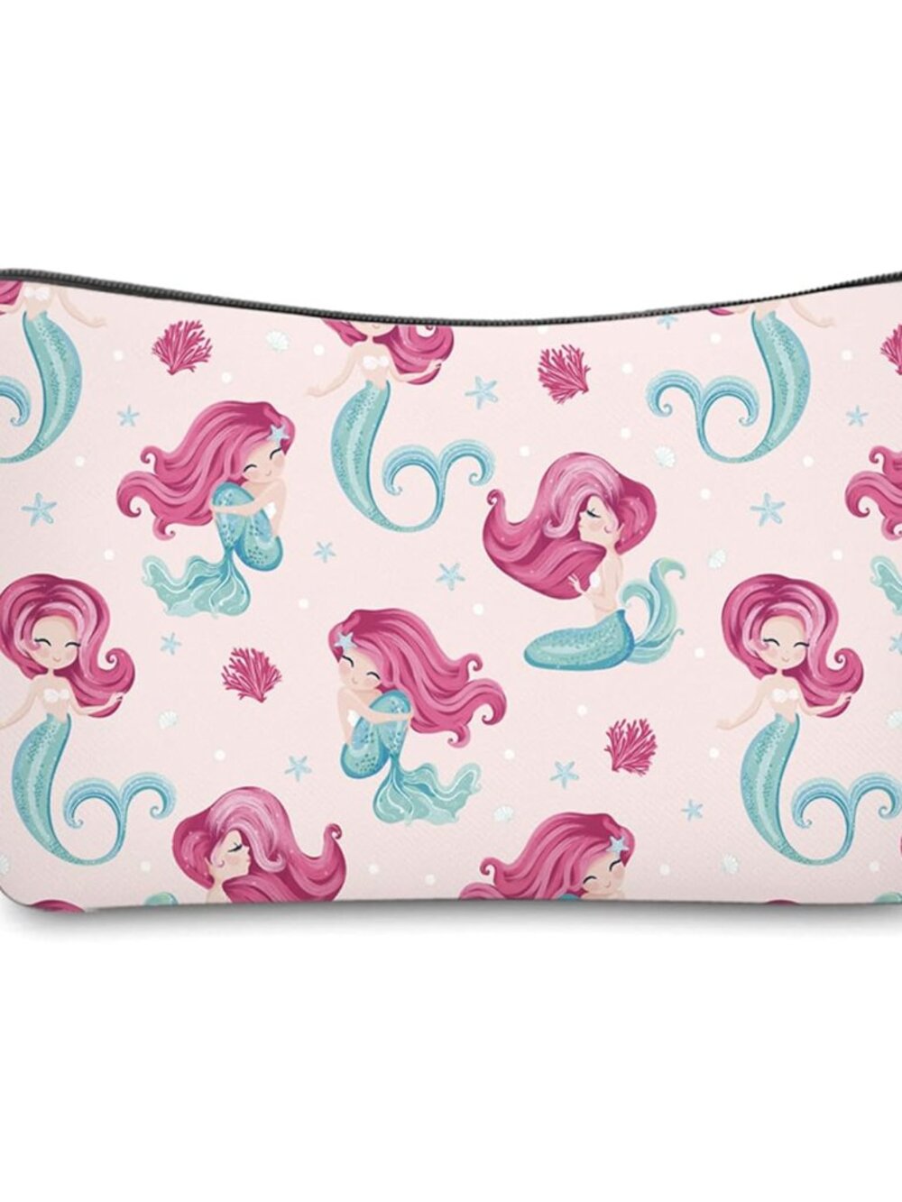 Cute Travel Makeup Bag Cosmetic Bag Small Pouch Gift for Women Pink Mermaid